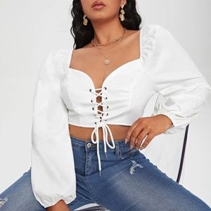 SheIn ✨ Solid Lace Crop Top